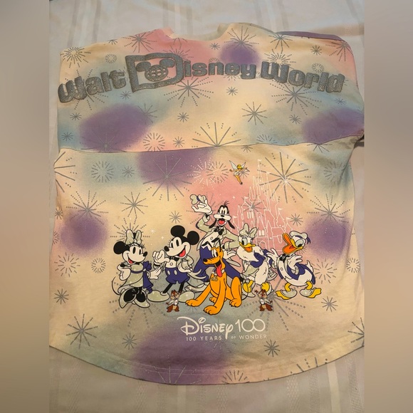 Walt Disney World Spirit Jersey Shirt 100 Years Mickey Mouse Friends Tie Dye M - Picture 1 of 10